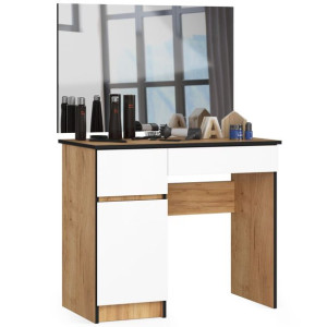 Toaletka Kosmetyczna Z Lustrem P-2/sl 900x600 Lewa Dąb Craft / Biała