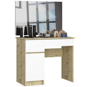 Toaletka Kosmetyczna Z Lustrem P-2/sl 900x600 Lewa Dąb Artisan / Biała