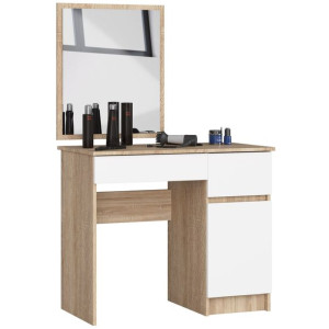 Toaletka Kosmetyczna Z Lustrem P-2/sl 500x600 Prawa Dąb Sonoma / Biała