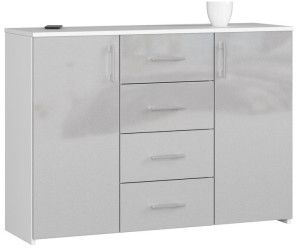 Komoda K 45 110 Cm Biała / Metalik Połysk