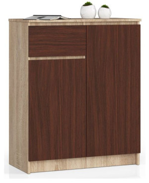 Komoda K 80 Cm 2 Drzwi 1 Szuflada Sonoma / Wenge