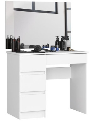 Toaletka Kosmetyczna Z Lustrem T-6/sl 900x600 Lewa Biała