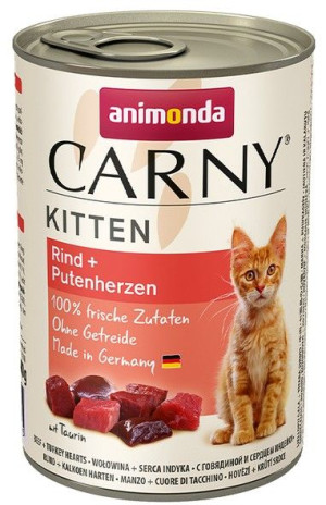 Animonda Carny Kitten Wołowina + Serca indyka puszka 400g