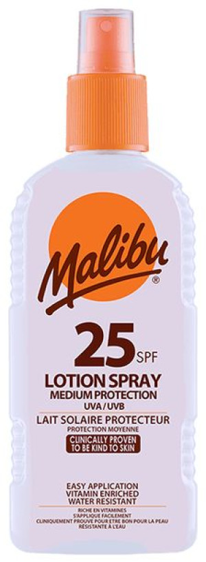 Malibu Protective Lotion SPF25 Wodoodporny Spray 200ml
