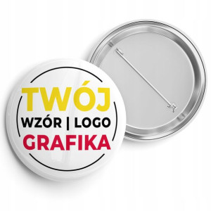 Przypinka Button 44 Mm Twoje Zdjęcie Logo Grafika
