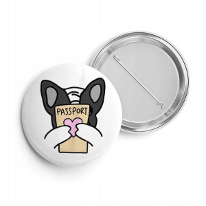 PRZYPINKA BUTTON PIN 38mm nadruk wzór DOG LOVER 02