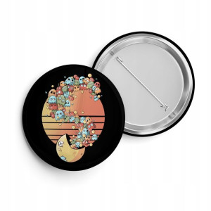 PRZYPINKA BUTTON PIN 38mm nadruk wzór EMOJI 01