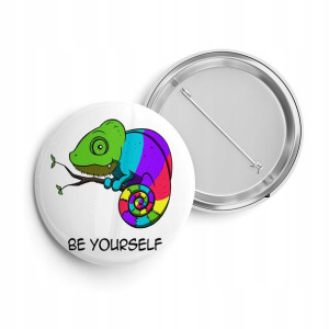 PRZYPINKA BUTTON PIN 38mm nadruk wzór KAMELEON 01