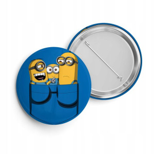 PRZYPINKA BUTTON PIN 38mm nadruk wzór MINIONKI 01