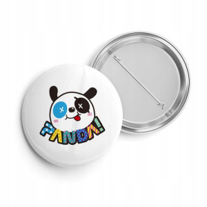 PRZYPINKA BUTTON PIN 38mm nadruk wzór PANDA 01