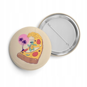 PRZYPINKA BUTTON PIN 38mm nadruk wzór PIZZA WAVE 1