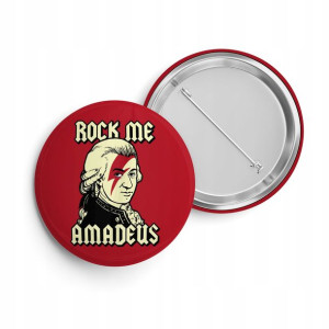 PRZYPINKA BUTTON PIN 38mm nadruk wzór ROCK ME 01
