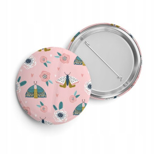 Przypinka Do Plecaka Worka Pin 38 mm KWIATY 03