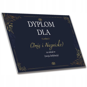 Certyfikat Dyplom Płyta Za Udział PERSONALIZOWANY