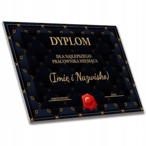Dyplom dla Pracownika Miesiąca PERSONALIZOWANY