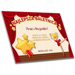 Personalizowany Dyplom Dla Najlepszej Baletnicy