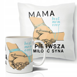 Poduszka + Kubek BIAŁY prezent na DZIEŃ MAMY 17