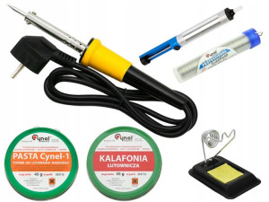 Lutownica 60w Zestaw Cyna Kalafonia Pasta Odsysacz