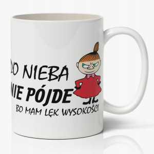 Kubek Biały na prezent wzór DO NIEBA NIE PÓJDĘ 01