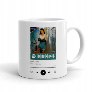 Kubek BIAŁY OLIVIA RODRIGO wzór QR SPOTIFY 16