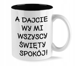Kubek Biały Wnętrze CZARNE ŚWIĘTY SPOKÓJ 02