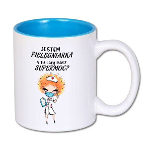 Kubek Biały Wnętrze NIEBIESKIE PIELĘGNIARKI 04