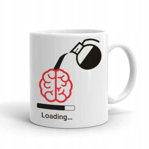 Kubek Biały z nadrukiem dla Kawoszy COFFEE LOADING