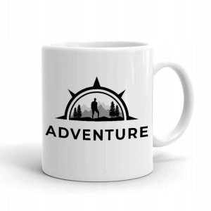 Kubek BIAŁY z nadrukiem na prezent ADVENTURE 01