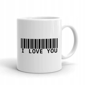 Kubek BIAŁY z nadrukiem na prezent I LOVE YOU 01