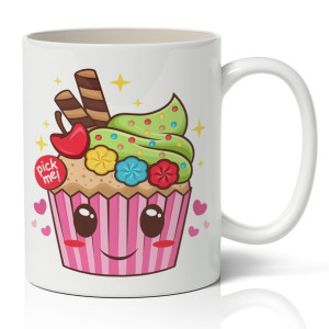Kubek BIAŁY z nadrukiem na prezent wzór CUPCAKE 01