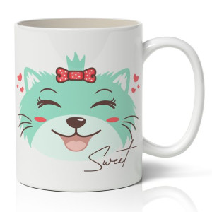 Kubek Biały z nadrukiem na prezent wzór CUTE CAT 2