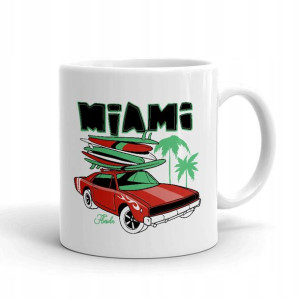 Kubek BIAŁY z nadrukiem na prezent wzór MIAMI 01