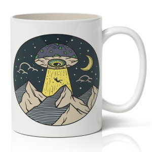 Kubek BIAŁY z nadrukiem na prezent wzór UFO 01