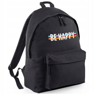 Plecak Do Szkoły Czarny Młodzieżowy BE HAPPY 01