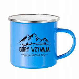 Kubek STALOWY Niebieski dla góromaniaka GÓRY 01