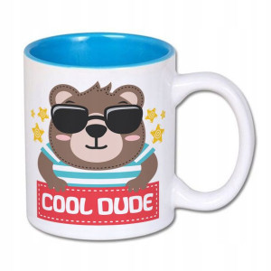 Kubek Wnętrze Niebieskie nadruk wzór TEDDY BEAR 03