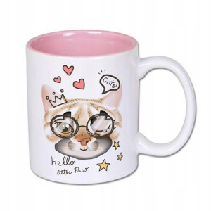 Kubek Wnętrze Róż na prezent ŚWIĘTA CUTE CAT 03