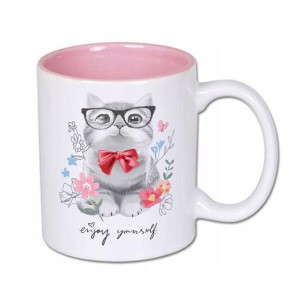 Kubek Wnętrze Róż na prezent ŚWIĘTA CUTE CAT 10