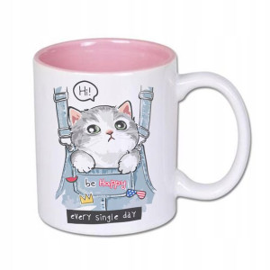 Kubek Wnętrze Róż na prezent ŚWIĘTA CUTE CAT 11