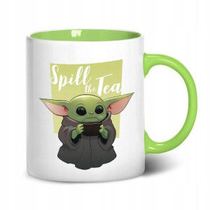 Kubek Wnętrze Ucho ZIELONE nadruk BABY YODA 12