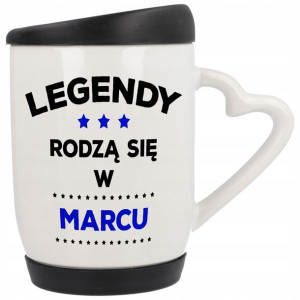 Kubek z Pokrywką i Podstawką Gumową LEGENDY WZORY