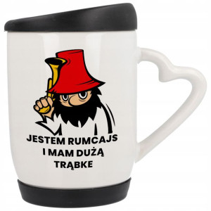 Kubek z Pokrywką i Podstawką Gumową ŚMIESZNE WZORY