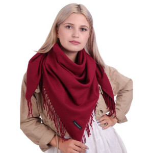 Chusta damska kaszmirowa z frędzlami