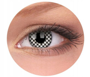Soczewki kolorowe kontaktowe Crazy Lens Chequered, 2 szt. zmieniające kolor