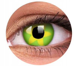Soczewki kolorowe kontaktowe Crazy Lens Green Flower 2 szt. roczne