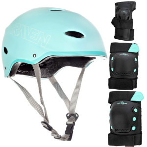 Zestaw RAVEN Kask F511 Mint M +Ochraniacze M