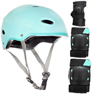 Zestaw RAVEN Kask F511 Mint S +Ochraniacze S