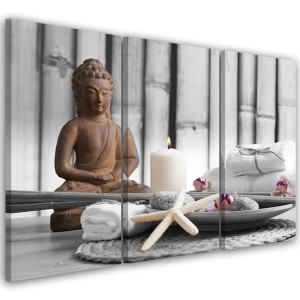 OBRAZ TRYPTYK Buddha Zen Spa 90x60