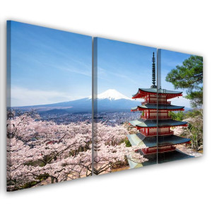 OBRAZ TRYPTYK Japonia Góra Fuji 120x80