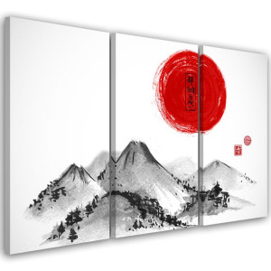 OBRAZ TRYPTYK Japonia Góry Pejzaż 60x40